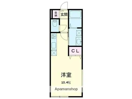 RI.RIAN PALETTE(ワンルーム/1階)の間取り写真