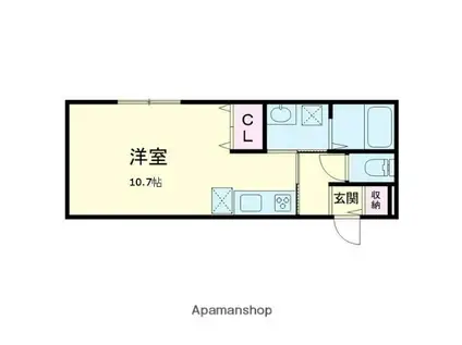 RI.RIAN PALETTE(ワンルーム/1階)の間取り写真