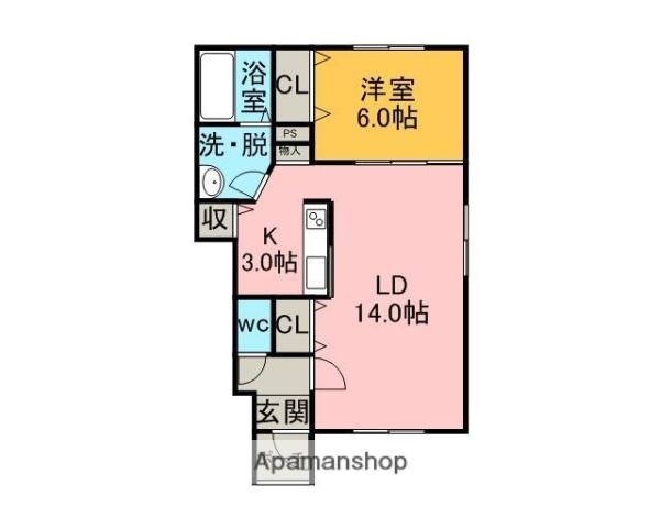 ZYX 11(1LDK/1階)の間取り写真