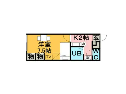 レオパレス三田A館(1K/1階)の間取り写真