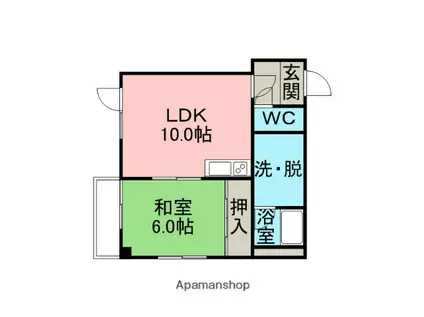 コーポ北栄(1LDK/3階)の間取り写真