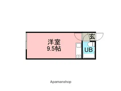 若葉マンションA館(ワンルーム/2階)の間取り写真