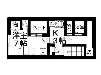 レオパレスグランシャリオ(1K/2階)の間取り写真