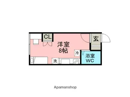 ハイツカレッヂA(ワンルーム/2階)の間取り写真