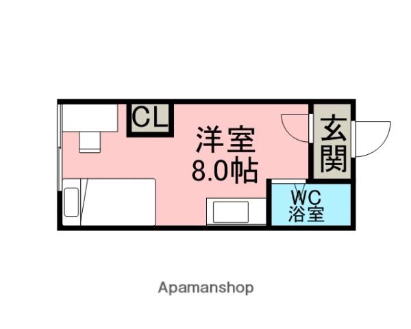 ハイツカレッヂB(ワンルーム/1階)の間取り写真