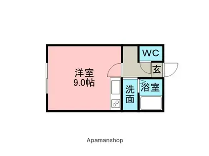 グリーンハイツ(ワンルーム/1階)の間取り写真