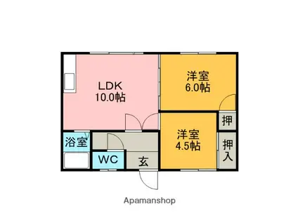 ステラハイツ(2LDK/2階)の間取り写真