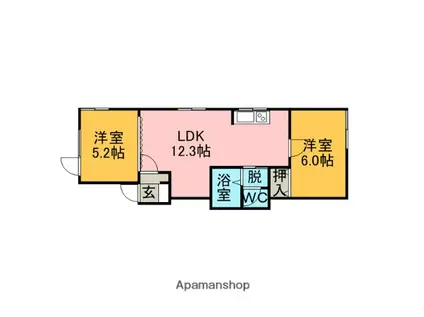 シティーベル(2LDK/2階)の間取り写真