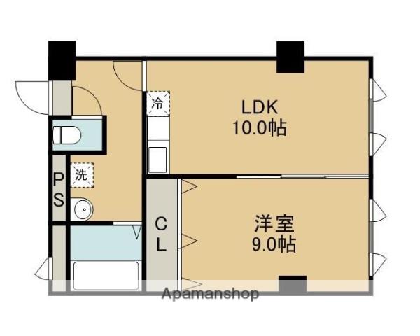 イーエスアベニューヒラノアパートメント(1LDK/4階)の間取り写真