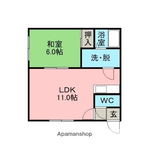 イーグル常盤(1LDK/3階)の間取り写真