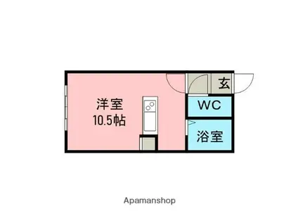 ハイツとまと(ワンルーム/2階)の間取り写真