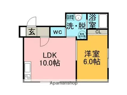 グランドソレイユ(1LDK/1階)の間取り写真