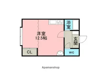 パルミエールたんぽぽ(ワンルーム/1階)の間取り写真