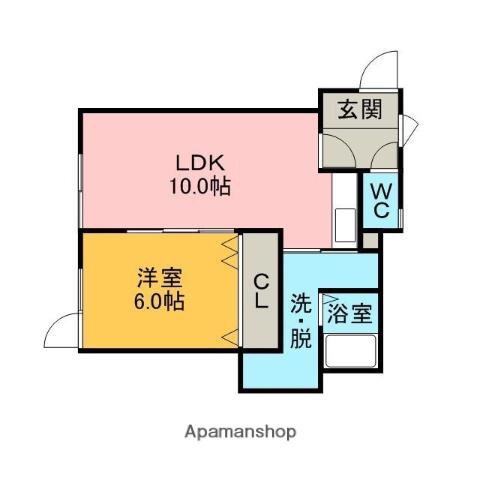 大昭美園ハイツⅡ(1LDK/1階)の間取り写真
