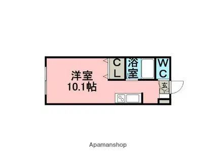 オークヴィラ(ワンルーム/1階)の間取り写真