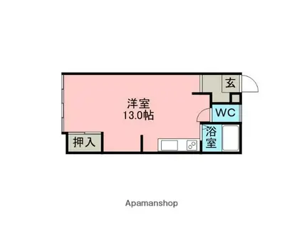 ハイツラポートB(ワンルーム/2階)の間取り写真