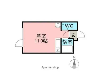 石崎コーポⅢ(ワンルーム/2階)の間取り写真