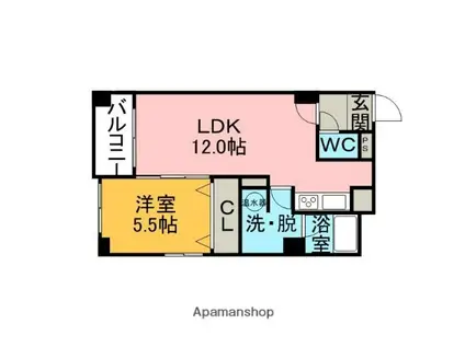 HIRANOAPARTMENTⅡ(1LDK/5階)の間取り写真