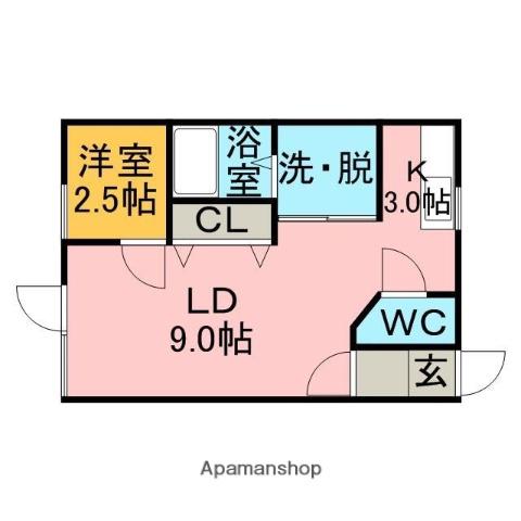 ポシェットC(1LDK/2階)の間取り写真
