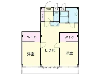 レジデンツビーネ(2LDK/3階)の間取り写真