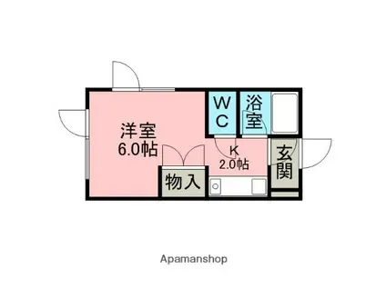 はやぶさハイツ(1K/2階)の間取り写真