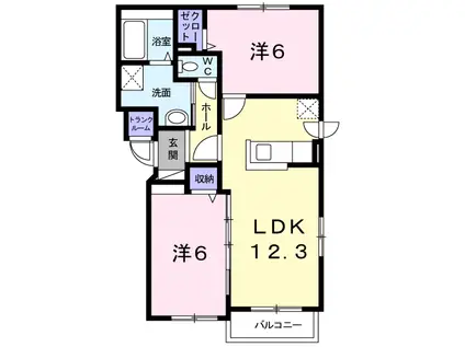 FELICITE Ⅱ(2LDK/4階)の間取り写真