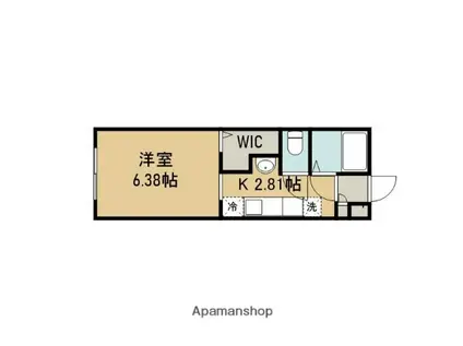 ハイツラポートC(ワンルーム/2階)の間取り写真