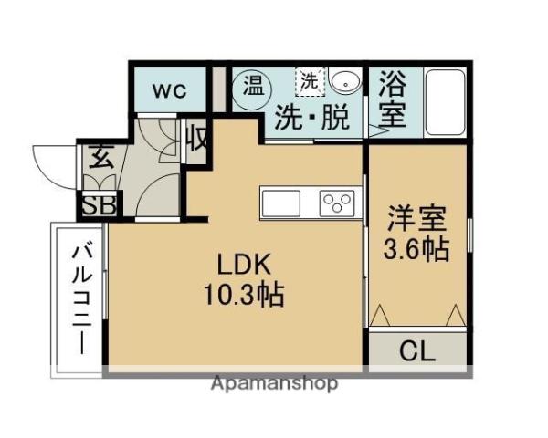 プチメゾンA(1LDK/2階)の間取り写真