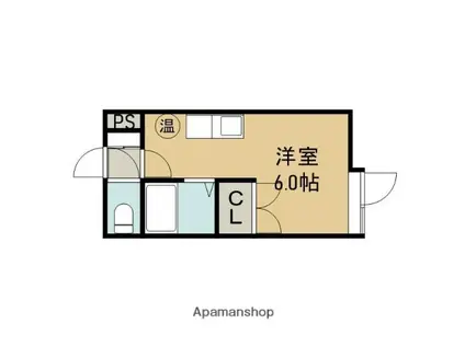 ハイツアクティブ(ワンルーム/2階)の間取り写真