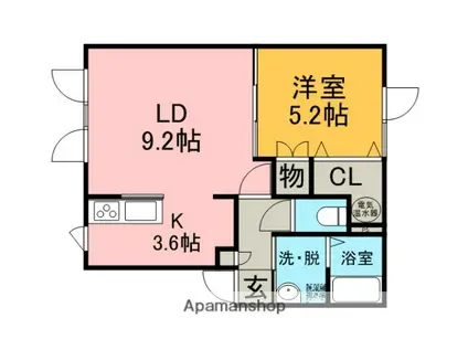 RESIDENCE WASHIBETSU8(1LDK/1階)の間取り写真