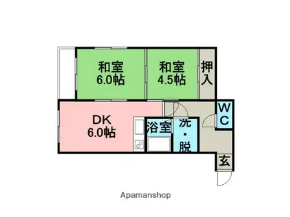 サンハイツ(2DK/2階)の間取り写真