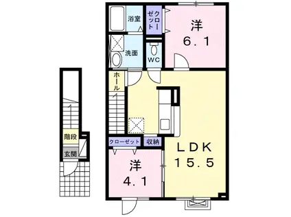 フレーシュ(2LDK/2階)の間取り写真