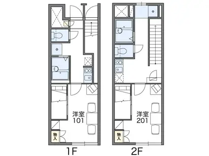 レオパレスSAKURAGI Ⅰ(1K/1階)の間取り写真