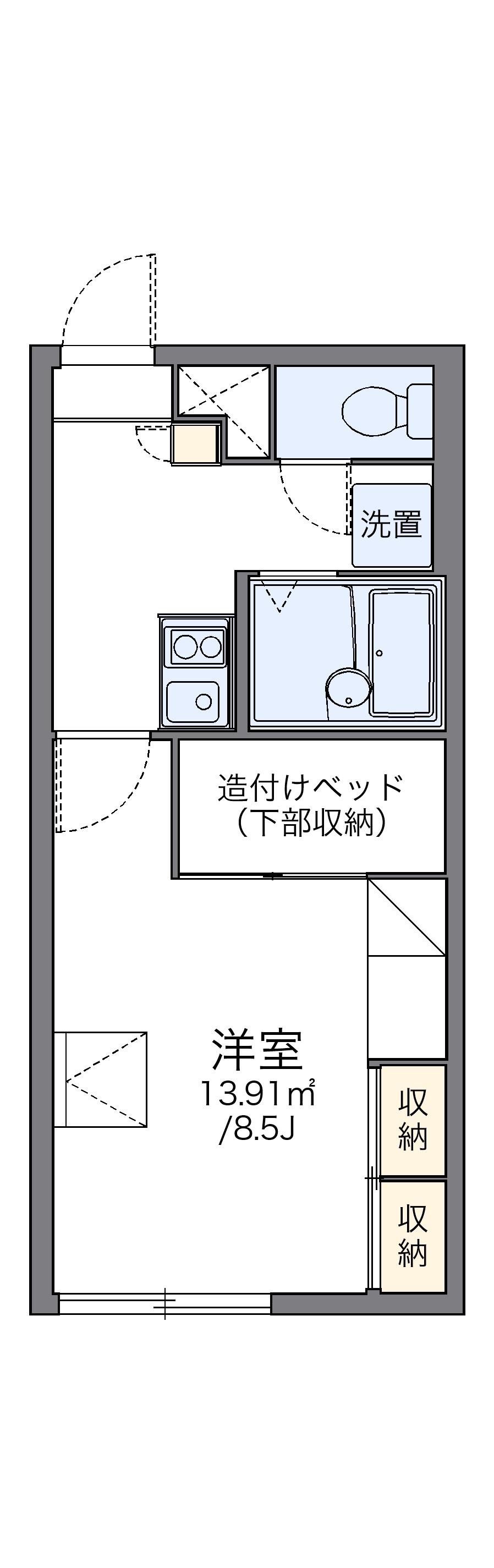 レオパレス豊里(1K/1階)の間取り写真