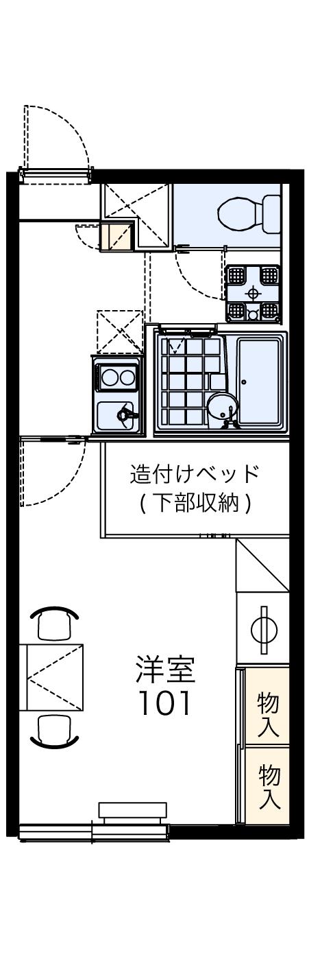 レオパレス大和スカイハイツ(1K/1階)の間取り写真
