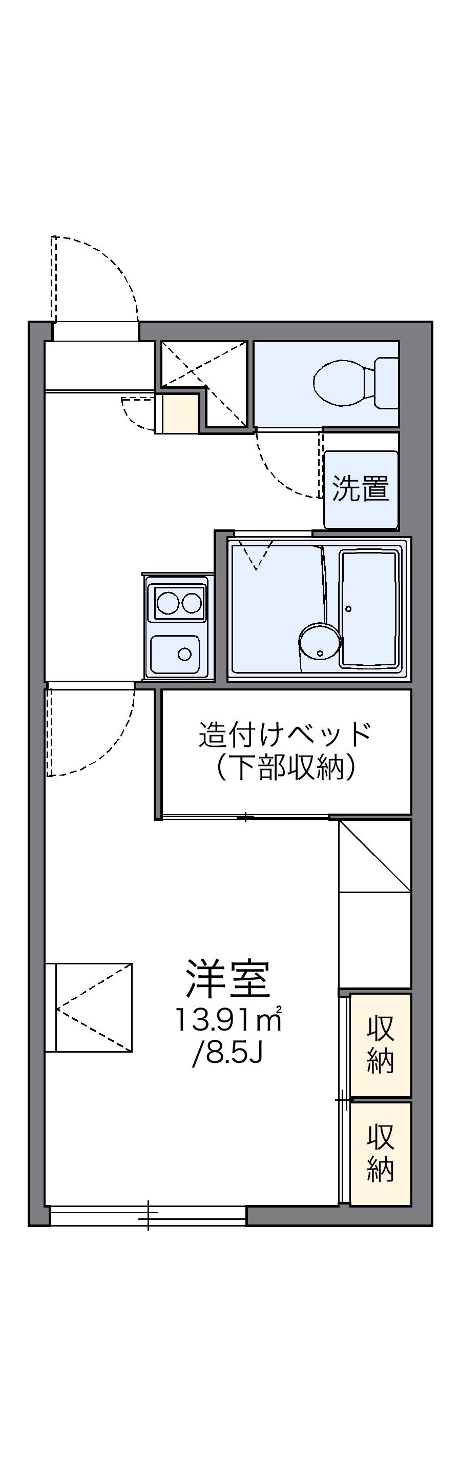 レオパレスプレミール(1K/1階)の間取り写真