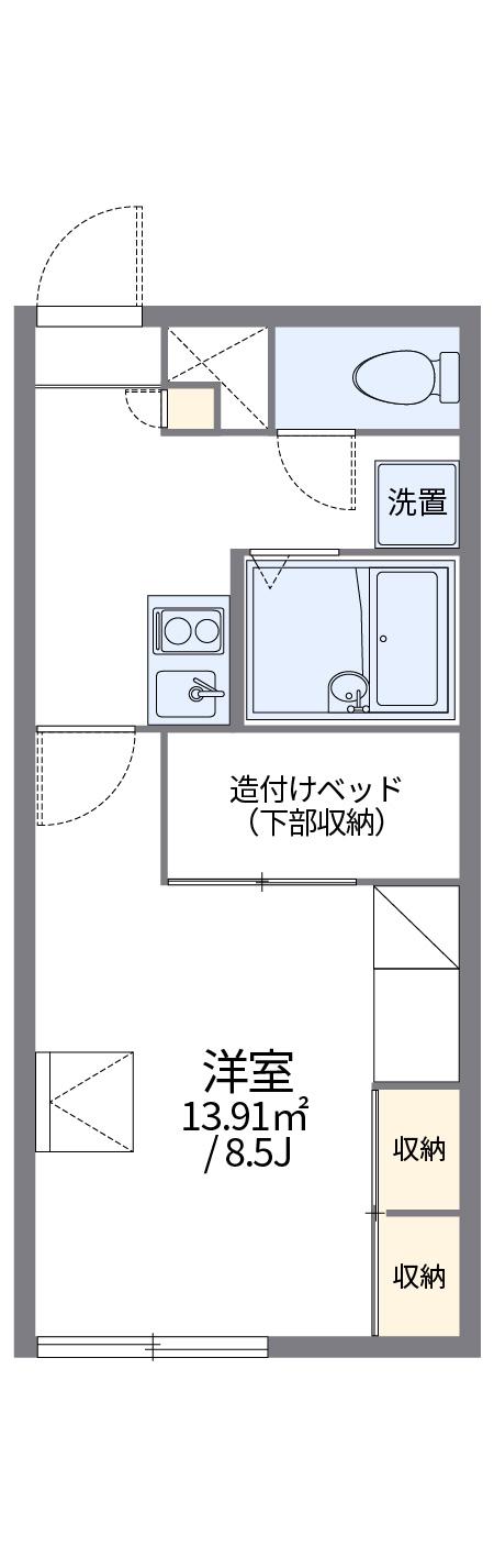 レオパレスネッツフェルト苫小牧(1K/2階)の間取り写真