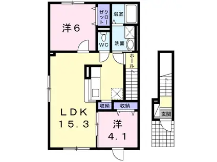 レイクウッドときわ(2LDK/2階)の間取り写真