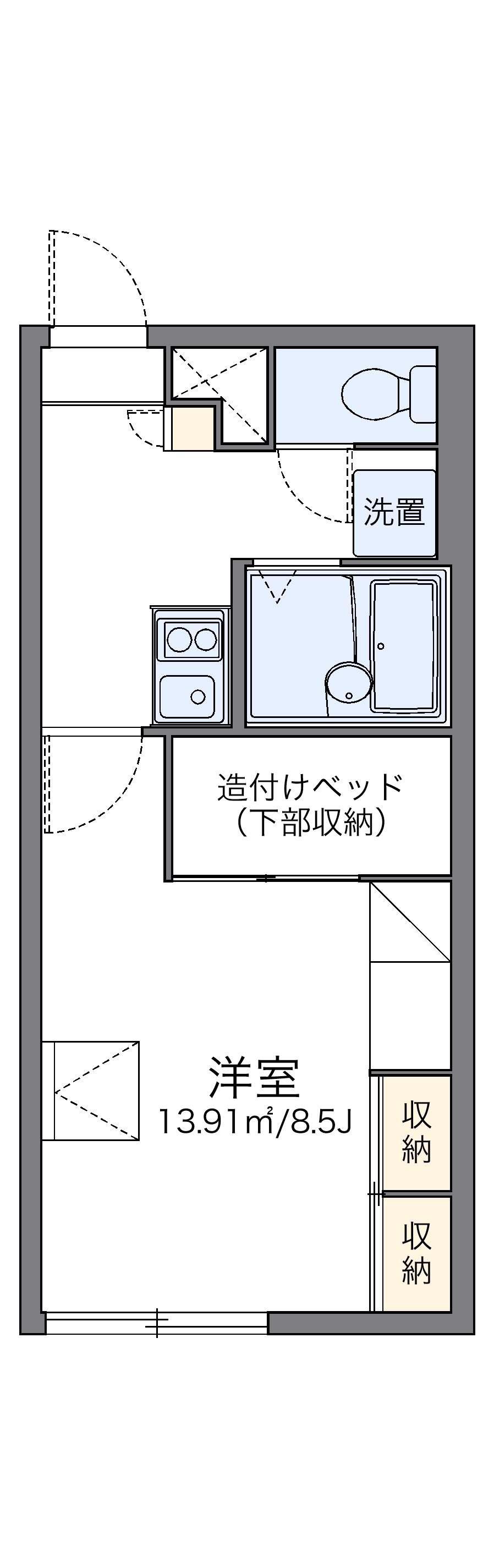 レオパレスフォンティーヌ(1K/2階)の間取り写真