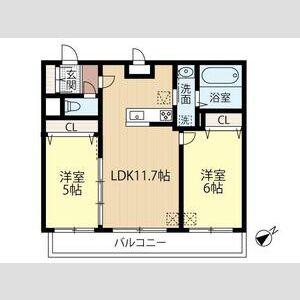 エルプレシア栄恵町(2LDK/1階)の間取り写真