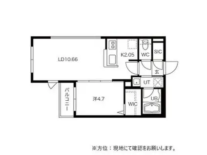 CASA VICOLO千歳(1LDK/4階)の間取り写真