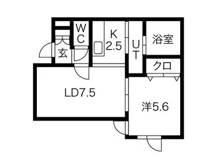 LE FELICIA(1LDK/2階)の間取り写真