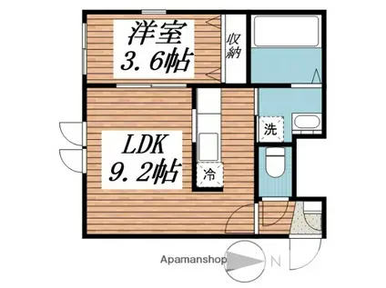ステージ表町(1LDK/1階)の間取り写真