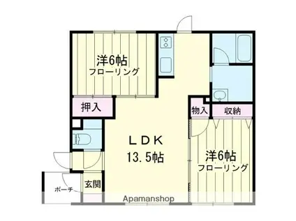 フルーツ パト(2LDK/2階)の間取り写真