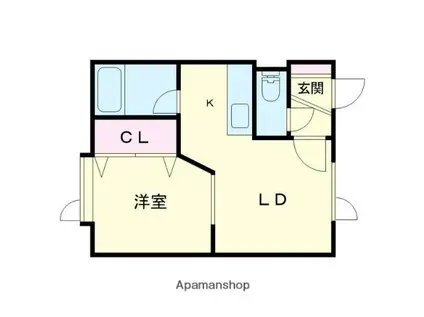 グランドのぞみ(1LDK/2階)の間取り写真