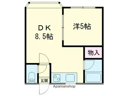 M&K寿(1DK/3階)の間取り写真
