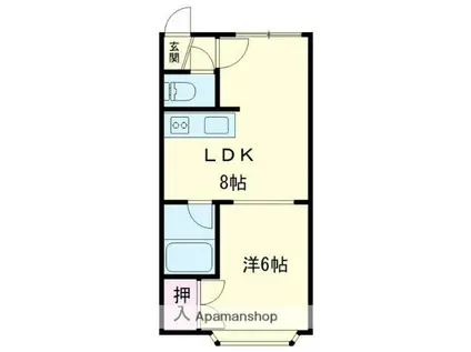 コーポ888(1DK/2階)の間取り写真