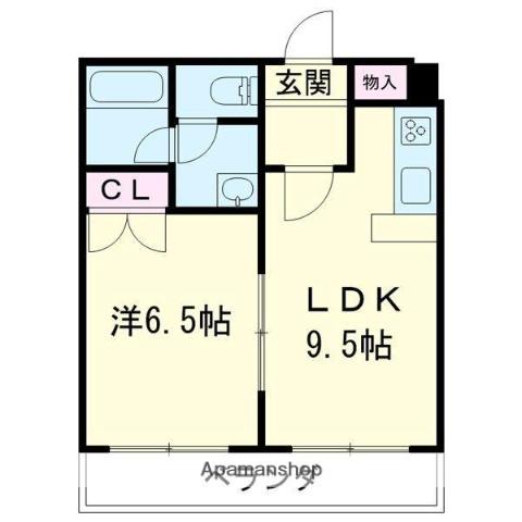 グランドール錦西(1DK/1階)の間取り写真