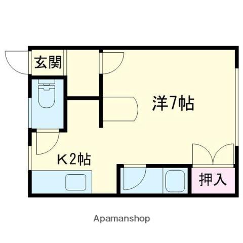 コーポR NO1(1K/2階)の間取り写真