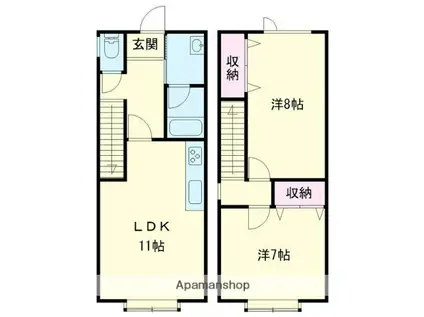 プライムパレス(2LDK/1階)の間取り写真